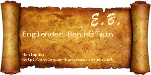 Englender Benjámin névjegykártya